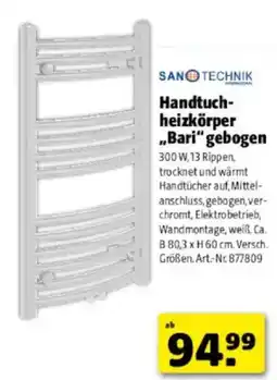Hagebau Handtuch- heizkörper Bari gebogen Angebot