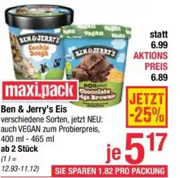 Maximarkt Ben & Jerry's Eis Angebot