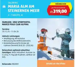 Hofer Reisen FAMILIEN- UND SPORTHOTEL MARCO POLO CLUB ALPINA Angebot