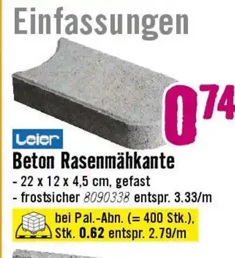 Hornbach Leier Beton Rasenmähkante Angebot