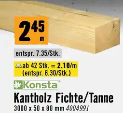 Hornbach Kantholz fichte/tanne 3000 x 50 x 80 mm Angebot