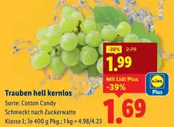 Lidl Trauben hell kernlos Angebot