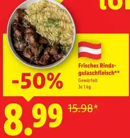Lidl Frisches Rinds- gulaschfleisch Angebot