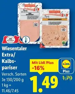 Lidl Wiesentaler Extra/ Kalbs- pariser Angebot