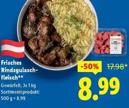 Lidl Frisches Rindsgulasch fleisch Angebot
