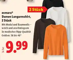 Lidl Esmara Damen Langarmshirts Angebot