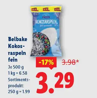 Lidl Belbake kokosraspeln Angebot