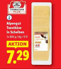 Lidl Alpengut toastkäse Angebot