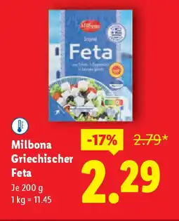 Lidl Milbona griechischer feta Angebot