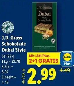 Lidl J.D. Gross Schokolade Dubai Style Angebot