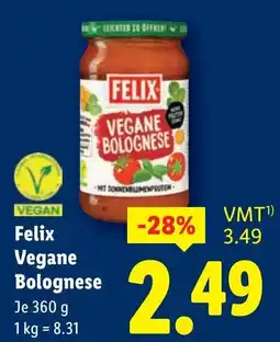 Lidl Felix Vegane Bolognese Angebot
