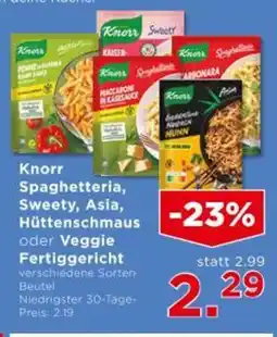 Unimarkt Knorr Spaghetteria, Sweety, Asia, Hüttenschmaus oder Veggie Fertiggericht Angebot