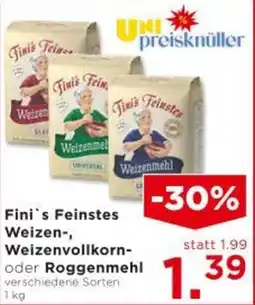 Unimarkt Fini's Feinstes Weizen Weizenvollkorn oder Roggenmehl Angebot