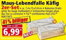 Norma Maus Lebendfalle Käfig Angebot