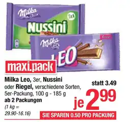 Maximarkt Milka leo, 3er, nussini oder riegel, verschiedene sorten Angebot