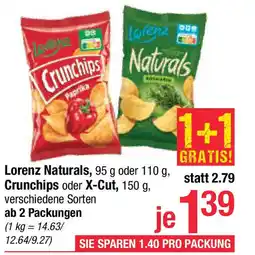 Maximarkt Lorenz naturals, lorenz crunchips oder x-cut, verschiedene sorten Angebot