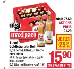 Maximarkt Maxi.pack stiegl goldbräu oder hell Angebot