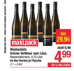 Maximarkt maxi.pack Waldschütz Grüner Veltliner vom Löss Niederösterreich Angebot