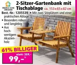 Norma 2-sitzer-gartenbank mit price one tischablage Angebot
