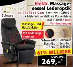 Norma Elektr. massage- sessel lederoptik 79 x 83 x 112 cm Angebot