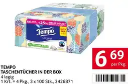 Transgourmet Tempo taschentücher in der box Angebot