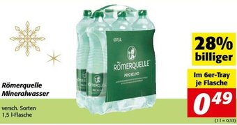 Nah&Frisch Römerquelle Mineralwasser 1,5 Liter Angebot