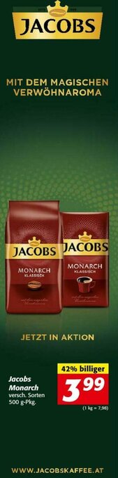 Nah&Frisch Jacobs Monarch 500g Angebot