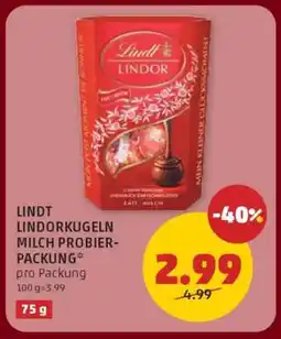 PENNY Lindt lindorkugeln milch probier-packung Angebot