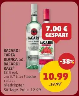 PENNY BACARDI CARTA BLANCA od. BACARDI RAZZ Angebot