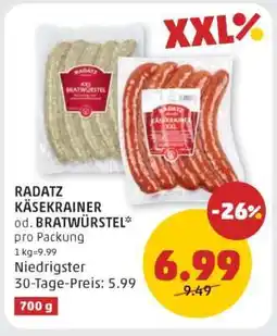 PENNY Radatz käsekrainer od. bratwürstel Angebot