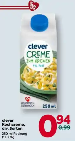 Billa clever Kochcreme Angebot