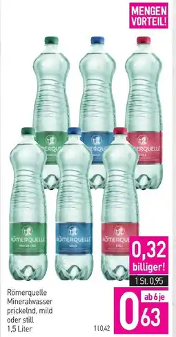 Sutterlüty Römerquelle mineralwasser prickelnd, mild oder still Angebot