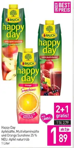 Sutterlüty Happy day apfelsäfte, multivitaminsäfte und orange sunshine Angebot