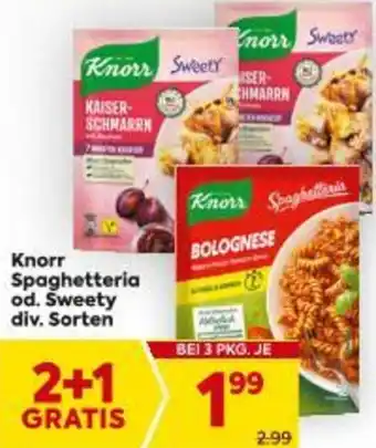 Billa Knorr Spaghetteria od. Sweety Angebot