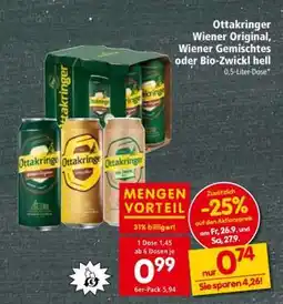 Interspar Ottakringer Wiener Original, Wiener Gemischtes oder Bio-Zwickl hell Angebot