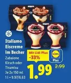 Lidl Italiano Eiscreme im Becher Angebot