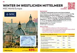 Billa Reisen Winter im westlichen mittelmeer msc world europa Angebot
