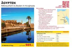 Billa Reisen Ägypten nilkreuzfahrt & baden in hurghada Angebot