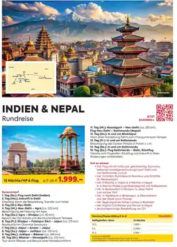 Billa Reisen Indien & nepal Angebot