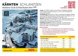 Billa Reisen Kärnten schlanitzen aldiana club schlanitzen alm Angebot