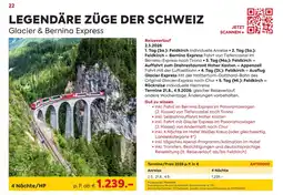 Billa Reisen Legendäre züge der schweiz glacier & bernina express Angebot
