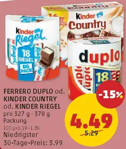 PENNY Ferrero duplo kinder country kinder riegel Angebot