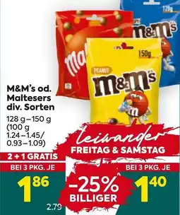 Billa Corso M&M's od. Maltesers Angebot