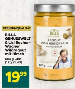 Billa Corso GENUSSWELT & Lisl Bacher- Wagner Wildragout mit Hirsch Angebot