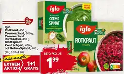 Billa Corso Iglo Rotkraut, Cremespinat Angebot