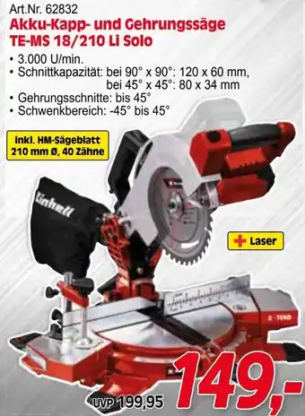 Zgonc Akku Kapp und Gehrungssäge Angebot