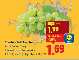 Lidl Trauben hell kernlos Angebot