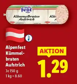 Lidl Alpenfest Kümmelbraten Aufstrich Angebot