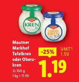 Lidl Mautner Markhof Tafelkren oder Obers- kren Angebot