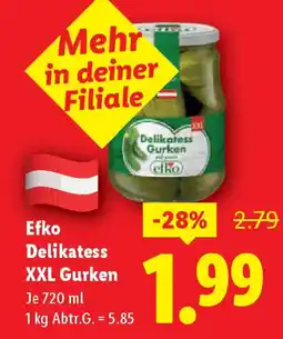 Lidl Efko Delikatess XXL Gurken Angebot